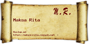 Maksa Rita névjegykártya